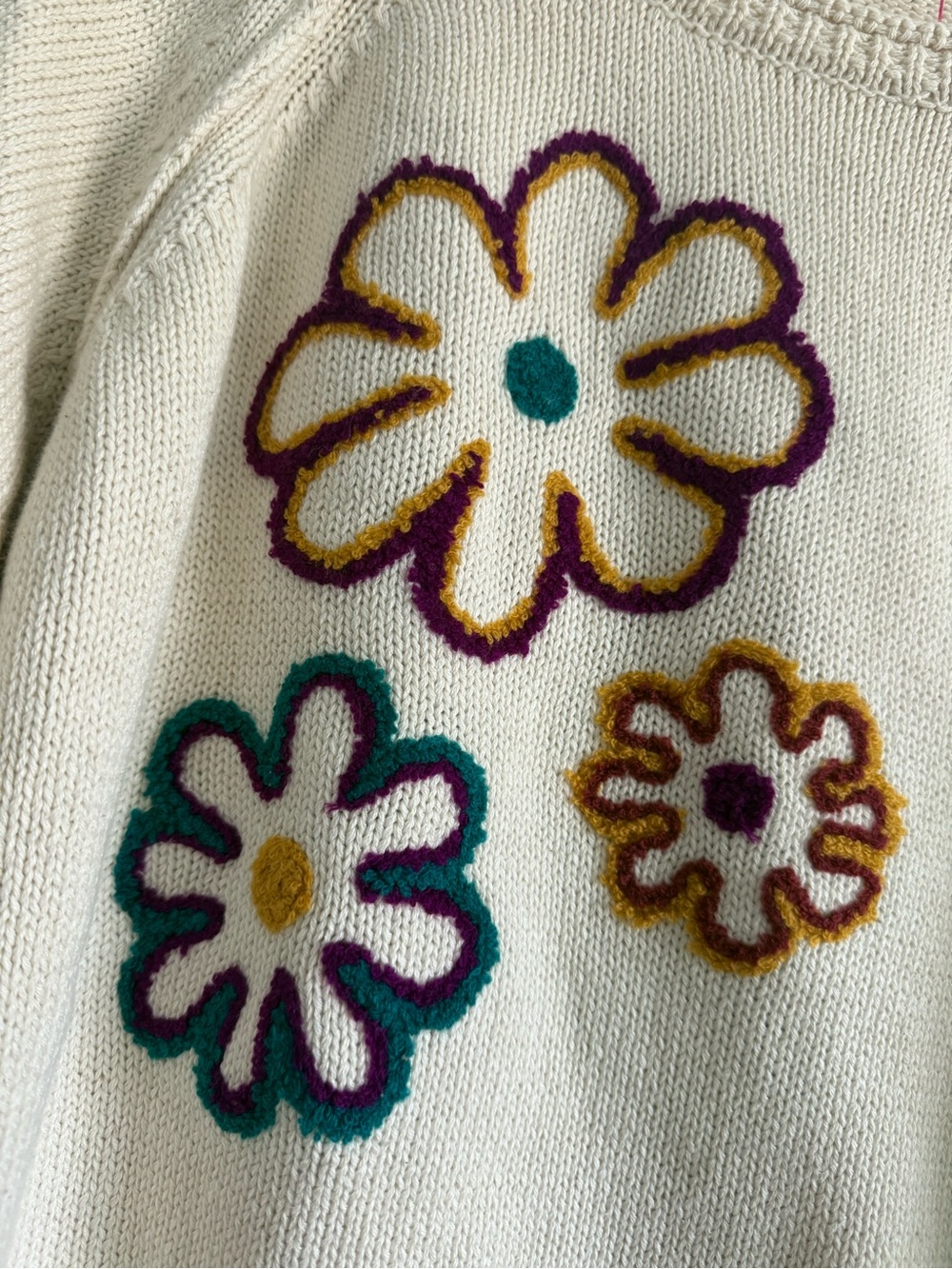 Natural Life Floral Knit Sweater Boho Cottagecore NWT M - Picture 7 of 11
